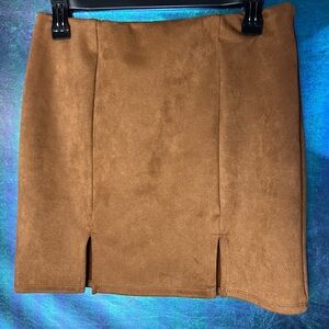 Suede tan miniskirt size large